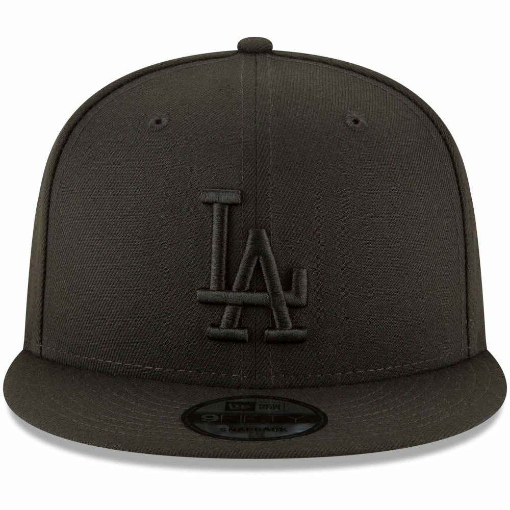 Los Angeles Dodgers New Era Black on Black 9FIFTY Team Snapback Adjustable Hat - MLB Hats