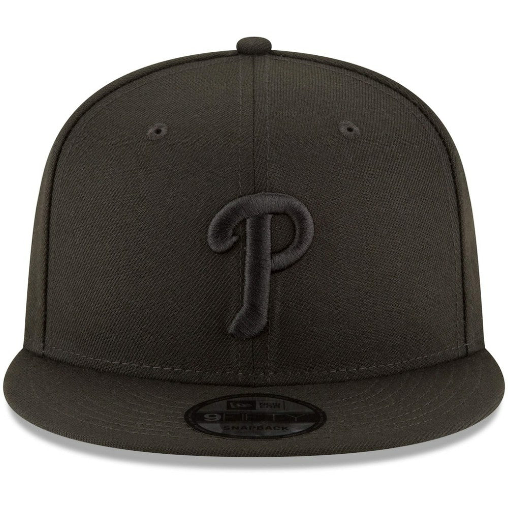 Philadelphia Phillies New Era Black on Black 9FIFTY Team Snapback Adjustable Hat - MLB Hats