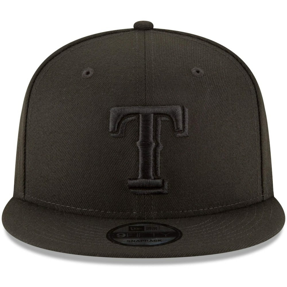 Texas Rangers New Era Black on Black 9FIFTY Team Snapback Adjustable Hat - MLB Hats