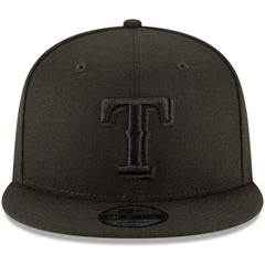 Texas Rangers New Era Black on Black 9FIFTY Team Snapback Adjustable Hat - MLB Hats