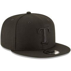 Texas Rangers New Era Black on Black 9FIFTY Team Snapback Adjustable Hat - MLB Hats