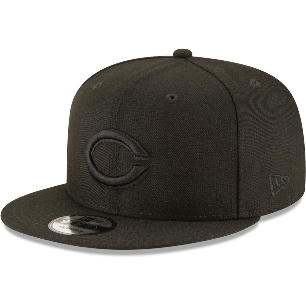 Cincinnati Reds New Era Black on Black 9FIFTY Team Snapback Adjustable Hat - MLB Hats