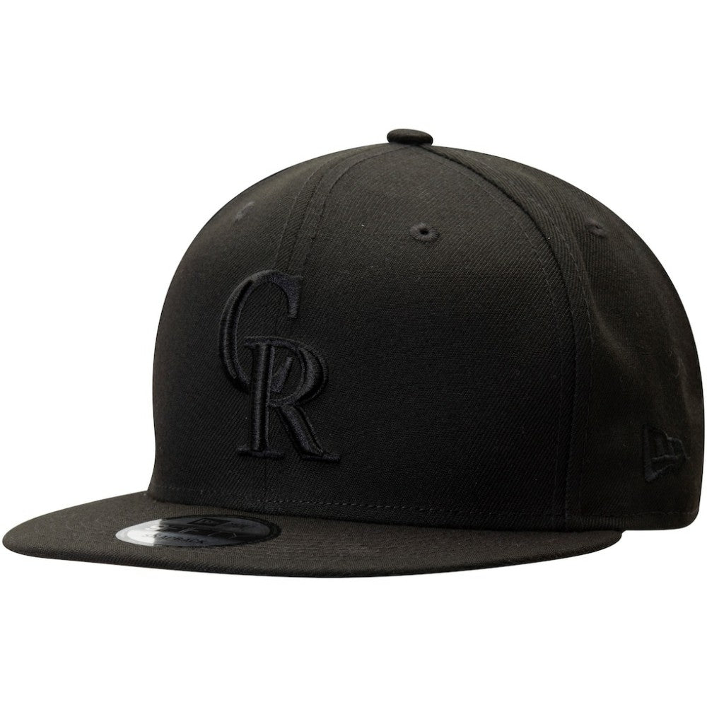 Colorado Rockies New Era Black on Black 9FIFTY Team Snapback Adjustable Hat - MLB Hats