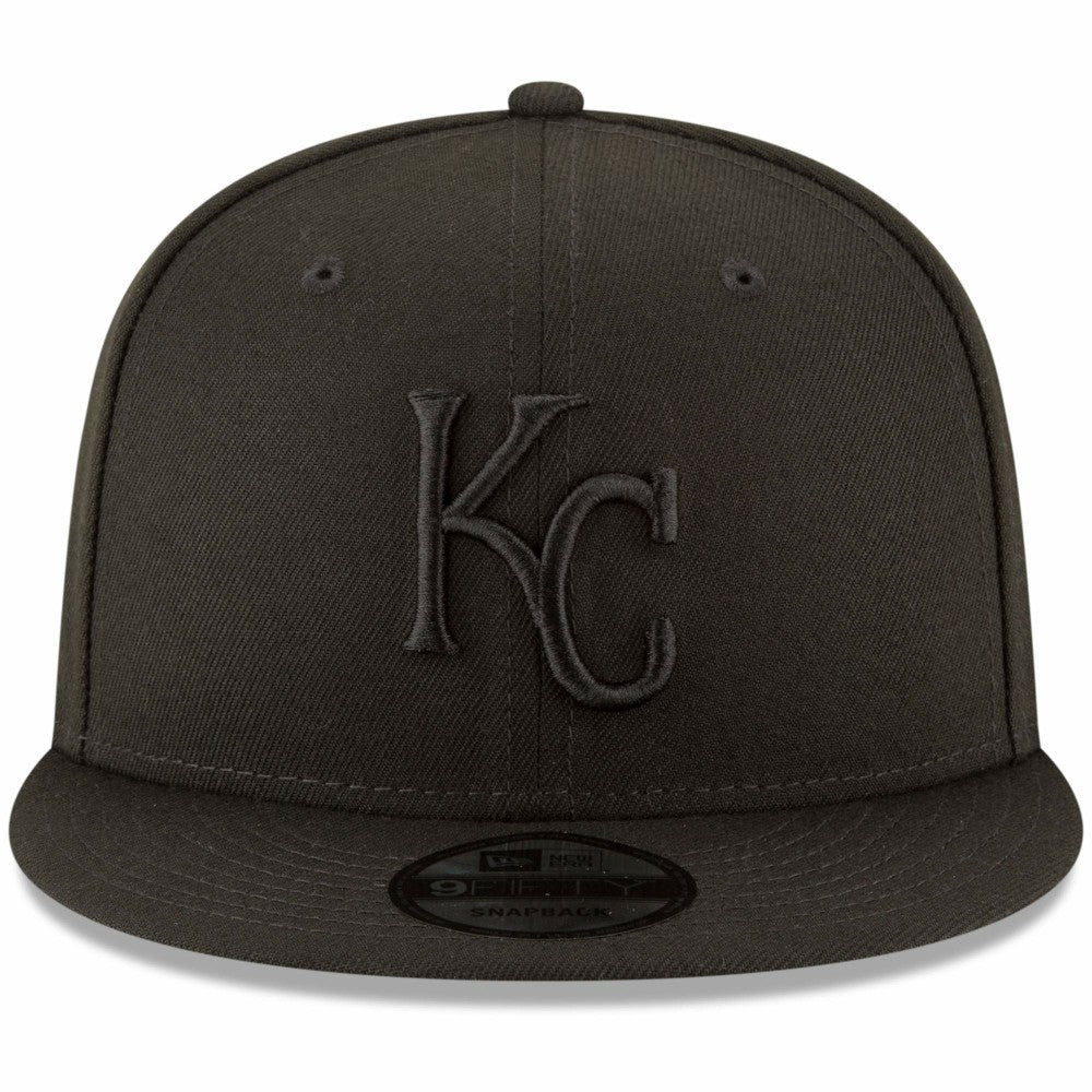 Kansas City Royals New Era Black on Black 9FIFTY Team Snapback Adjustable Hat - MLB Hats