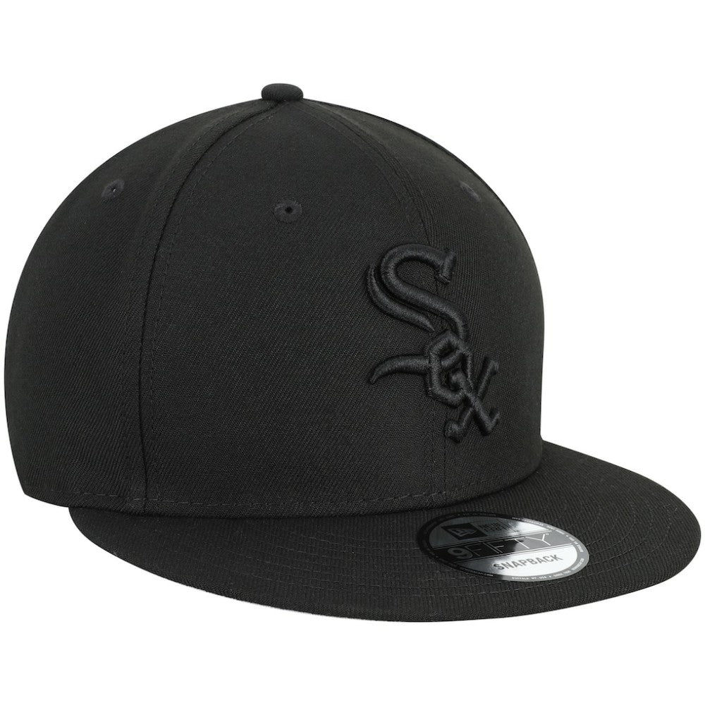Chicago White Sox New Era Black on Black 9FIFTY Team Snapback Adjustable Hat - MLB Hats