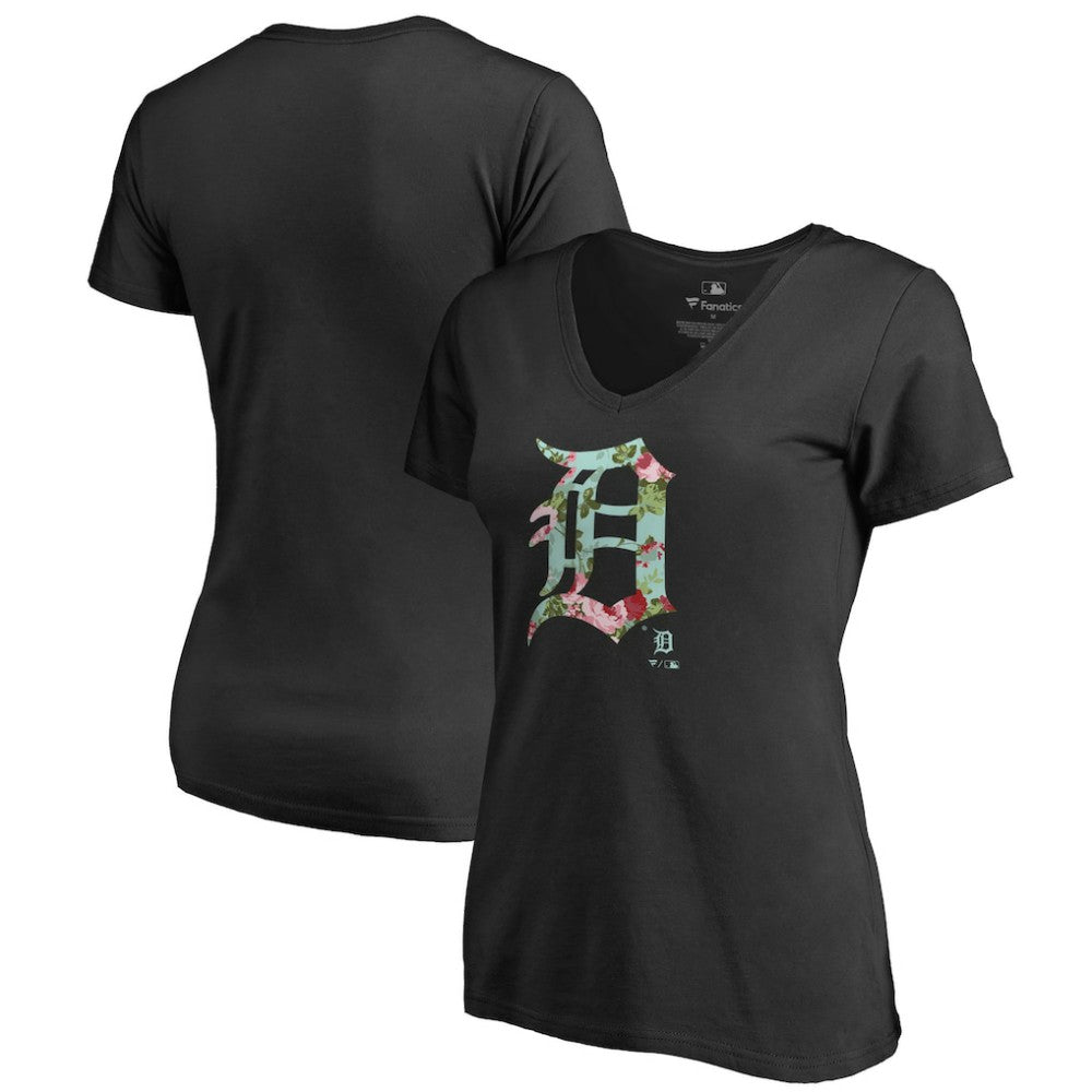 Detroit Tigers Women's Lovely V-Neck T-Shirt - MLB T-shirts