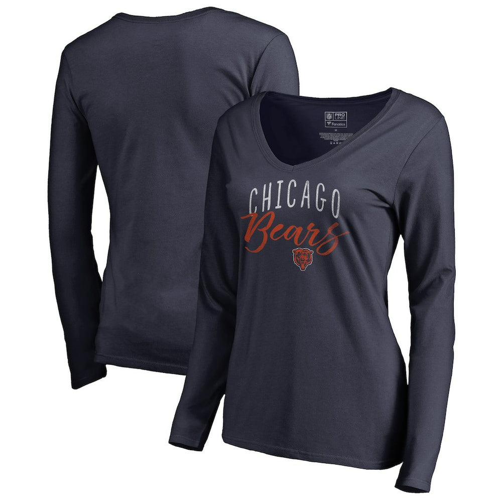 Chicago Bears Women's Graceful Long Sleeve V-Neck T-Shirt | NFL Sale