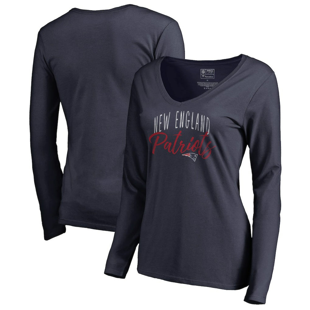 New England Patriots Women's Graceful Long Sleeve V-Neck T-Shirt | NFL Hot