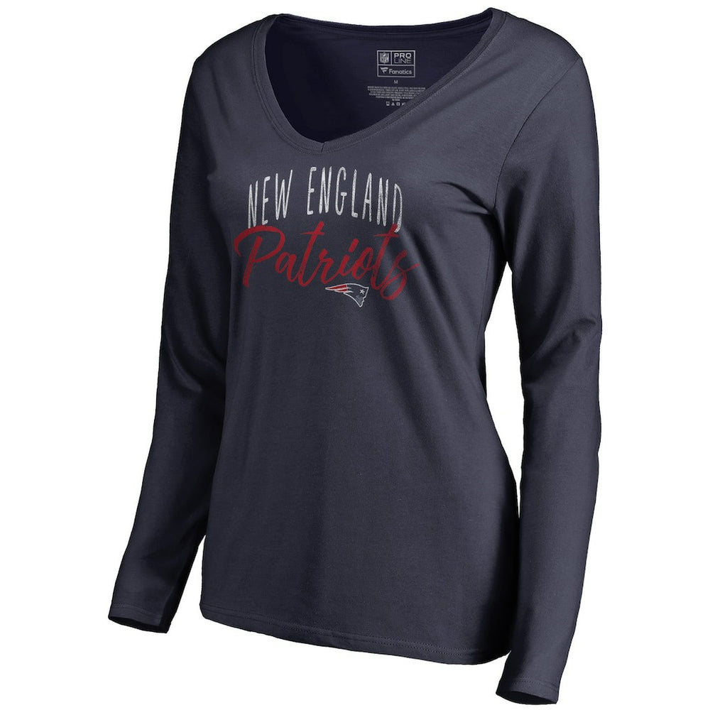 New England Patriots Women's Graceful Long Sleeve V-Neck T-Shirt | NFL Hot