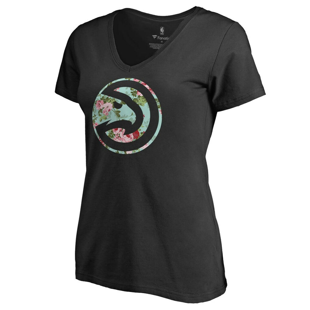 Black Atlanta Hawks Lovely V-Neck T-Shirt | NBA