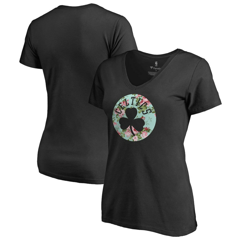 Black Boston Celtics Lovely V-Neck T-Shirt | NBA