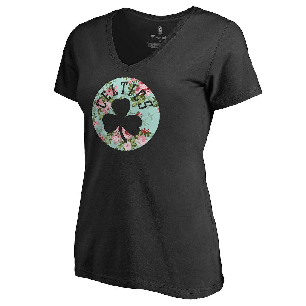 Black Boston Celtics Lovely V-Neck T-Shirt | NBA
