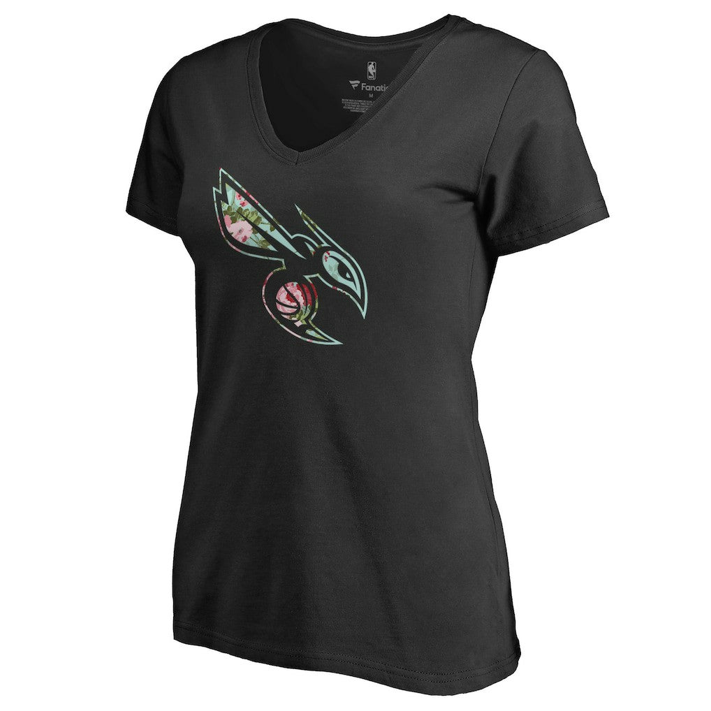 Black Charlotte Hornets Lovely V-Neck T-Shirt | NBA
