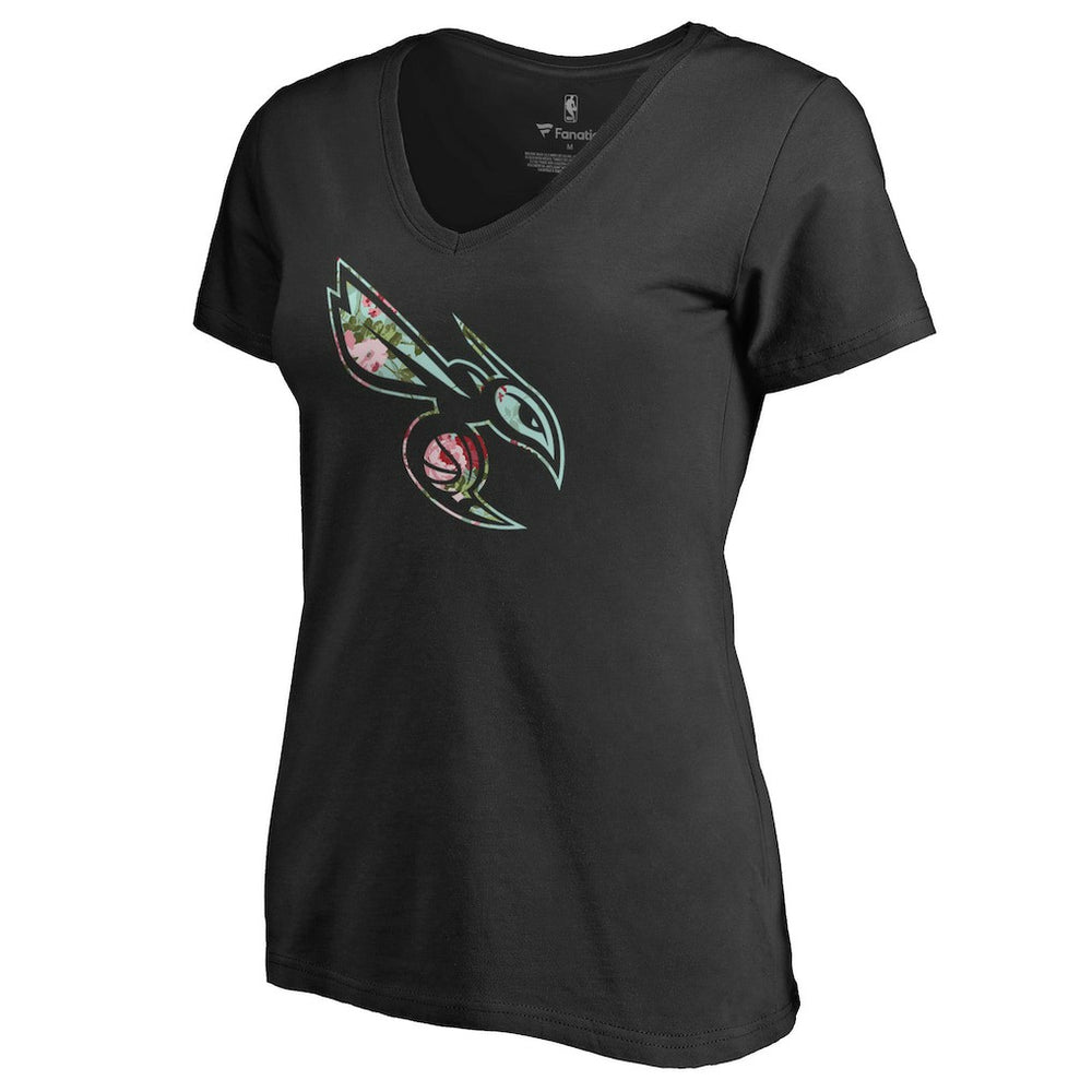 Black Charlotte Hornets Lovely V-Neck T-Shirt | NBA