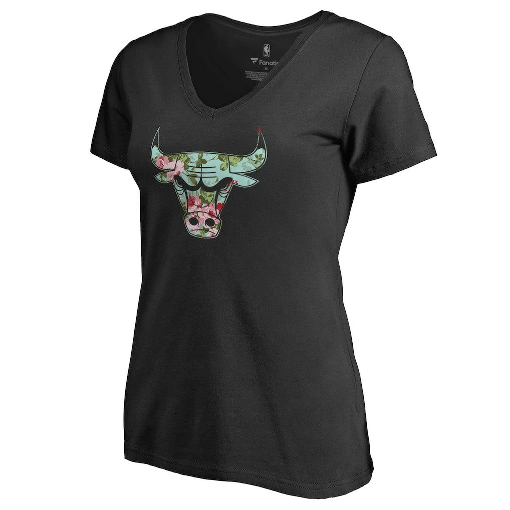 Black Chicago Bulls Lovely V-Neck T-Shirt sale | NBA