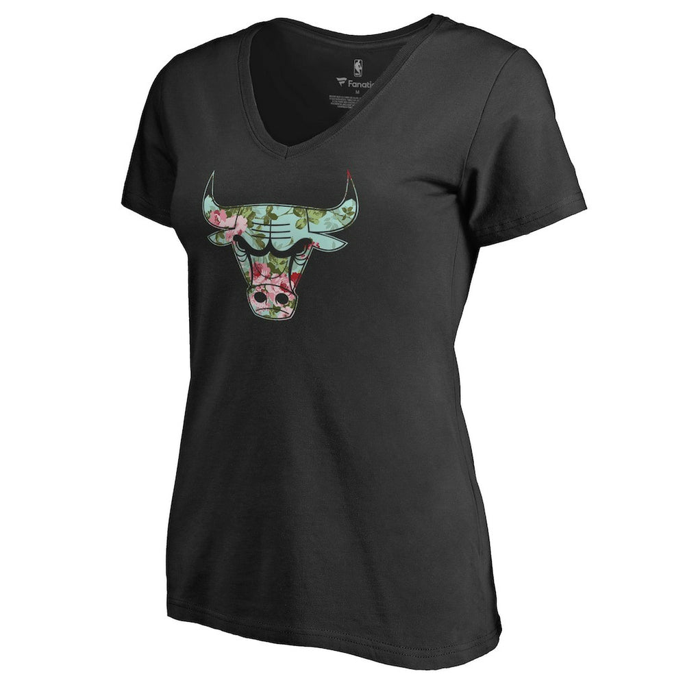 Black Chicago Bulls Lovely V-Neck T-Shirt sale | NBA
