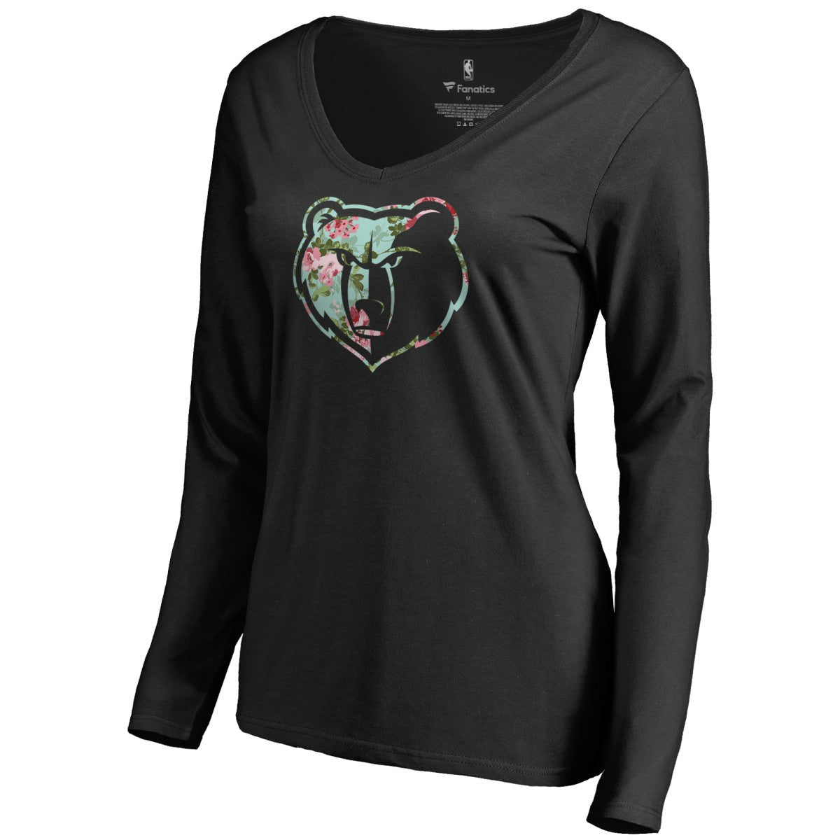 Black Memphis Grizzlies Women's Lovely Long Sleeve V-Neck T-Shirt | NBA