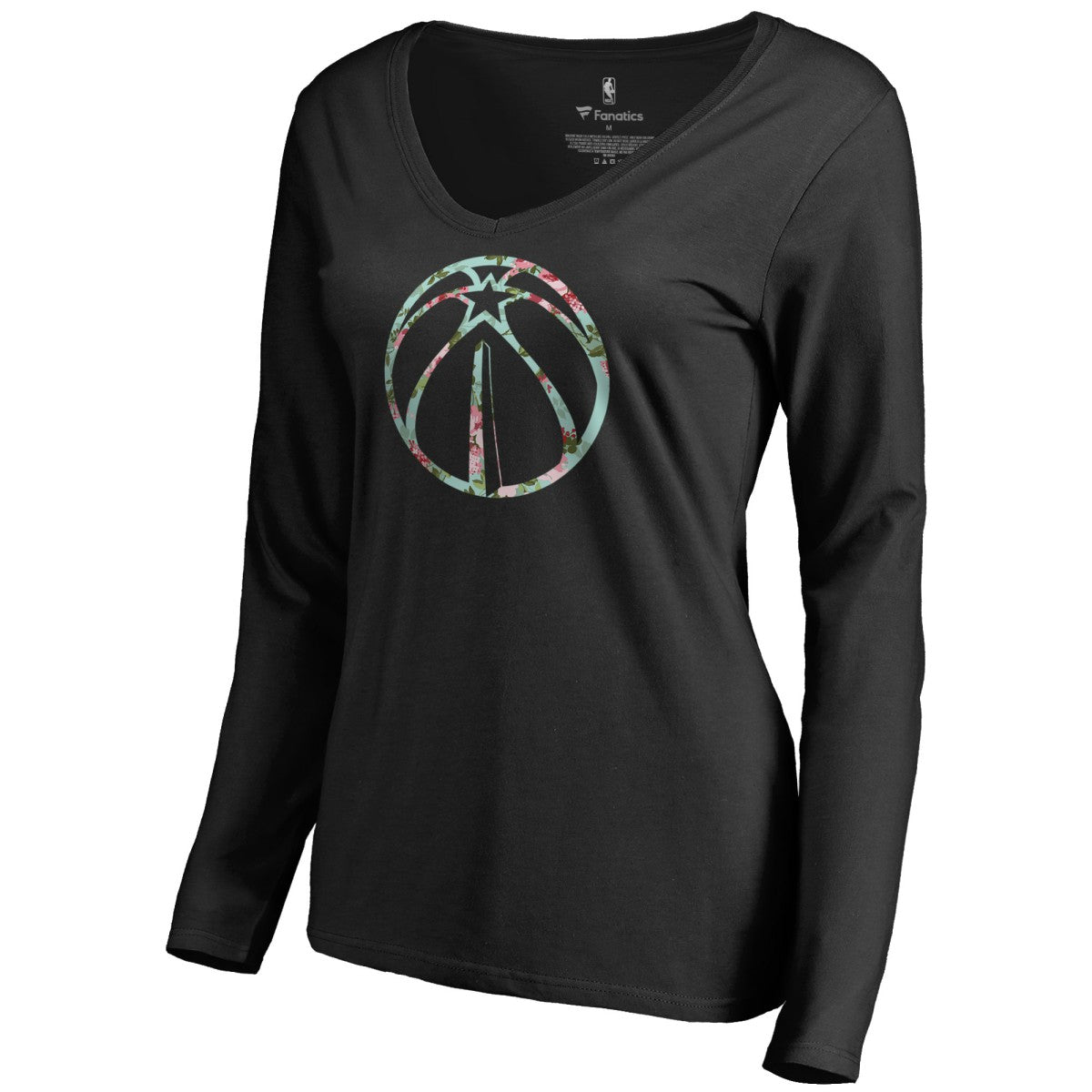 Black Washington Wizards Women's Lovely V-Neck Long Sleeve T-Shirt | NBA