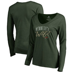 Minnesota Wild Women's Graceful Long Sleeve V-Neck T-Shirt -  NHL T-shirts