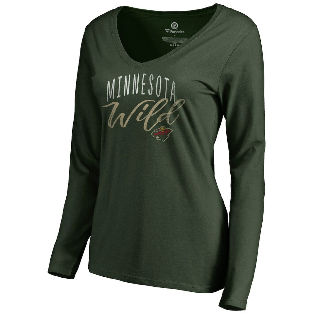 Minnesota Wild Women's Graceful Long Sleeve V-Neck T-Shirt -  NHL T-shirts