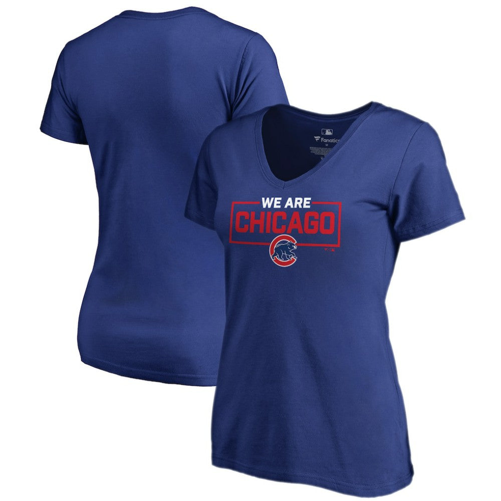 Chicago Cubs Women's We Are Icon V-Neck T-Shirt - MLB T-shirts