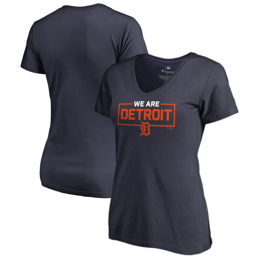 Detroit Tigers Women's We Are Icon V-Neck T-Shirt - MLB T-shirts