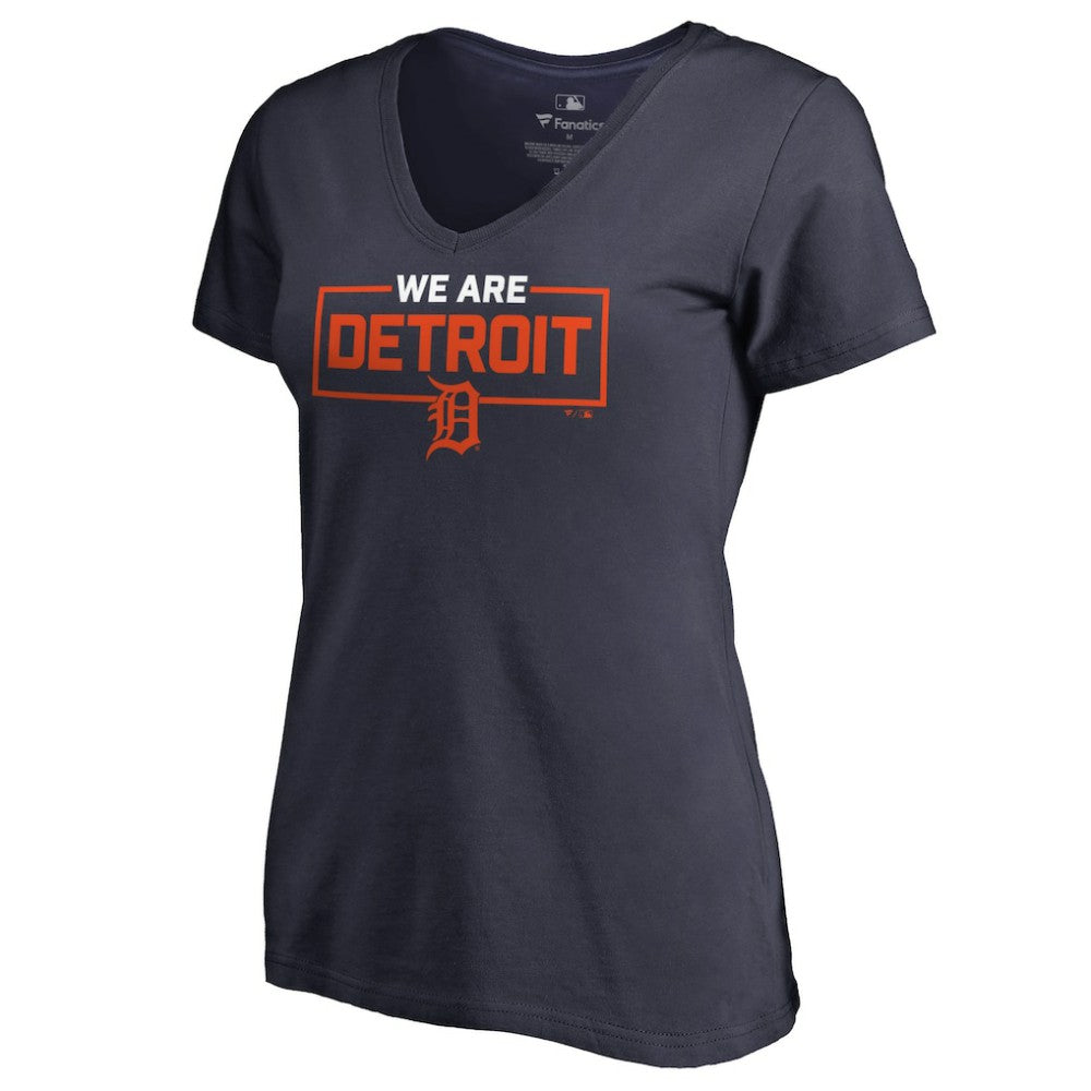 Detroit Tigers Women's We Are Icon V-Neck T-Shirt - MLB T-shirts