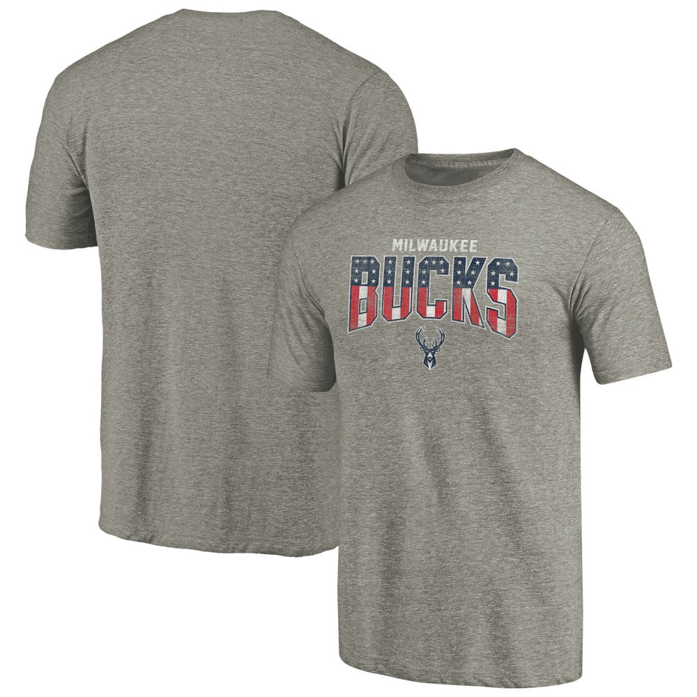 Gray Milwaukee Bucks Freedom Tri-Blend T-Shirt | NBA