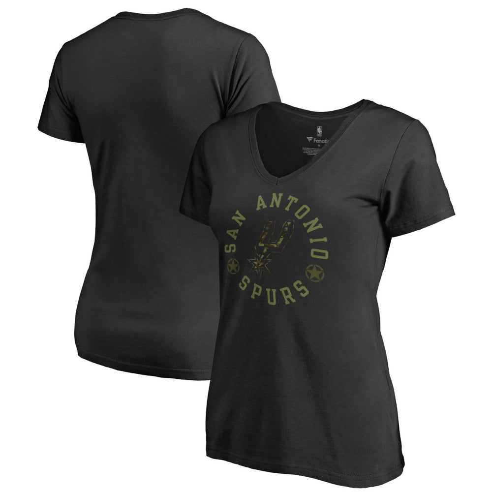 Black San Antonio Spurs Women's Liberty V-Neck T-Shirt | NBA