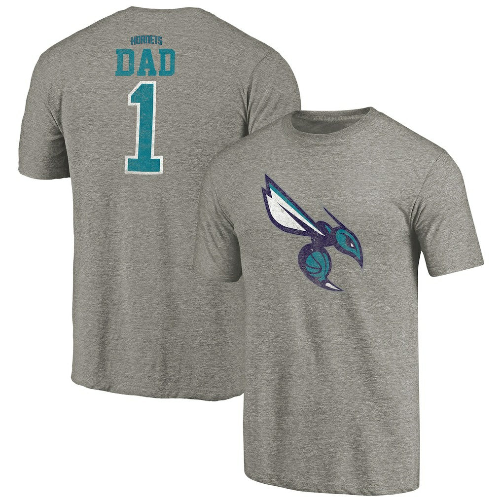 Gray Charlotte Hornets Greatest Dad Tri-Blend T-Shirt | NBA