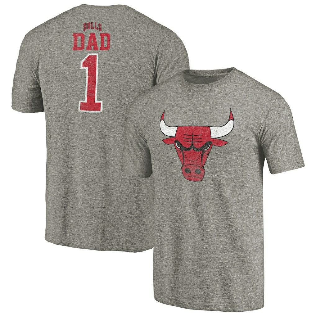 Gray Chicago Bulls Greatest Dad Tri-Blend T-Shirt sale | NBA