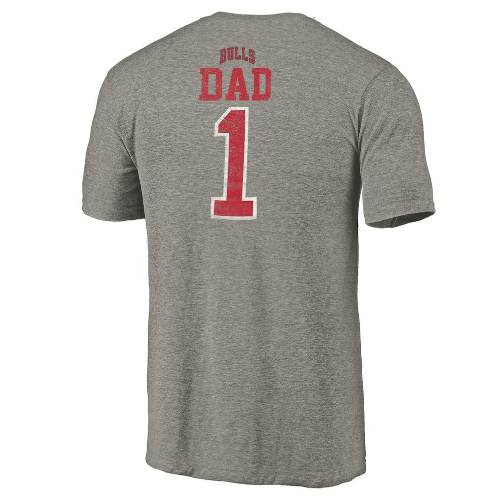 Gray Chicago Bulls Greatest Dad Tri-Blend T-Shirt sale | NBA