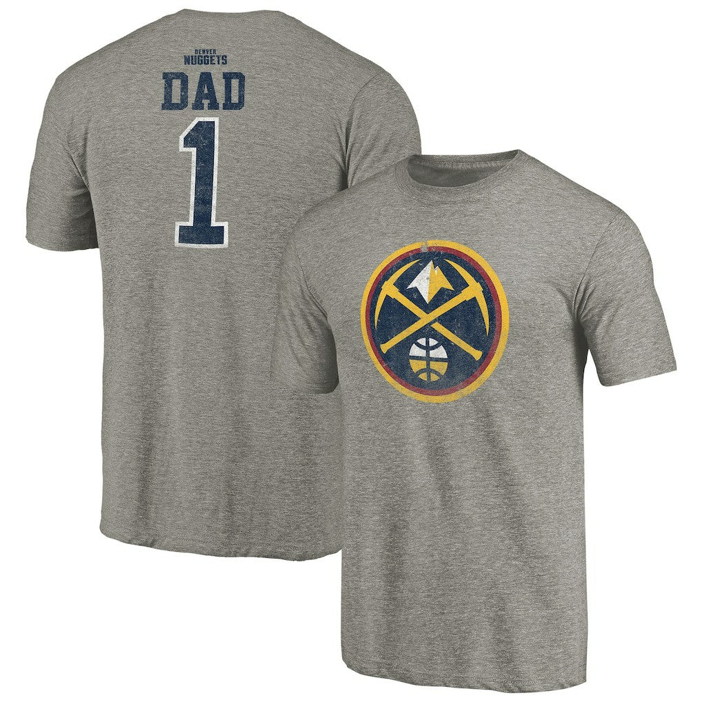 Gray Denver Nuggets Greatest Dad Tri-Blend T-Shirt sale | NBA