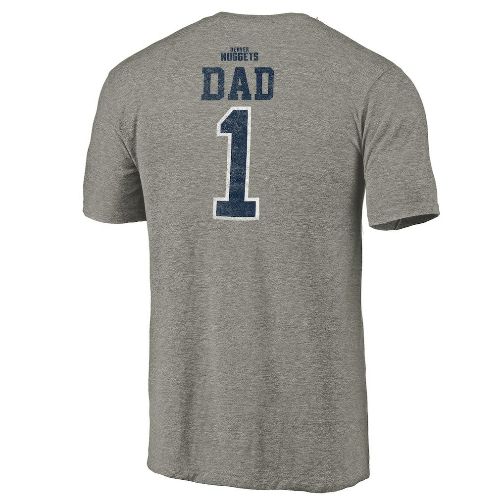 Gray Denver Nuggets Greatest Dad Tri-Blend T-Shirt sale | NBA