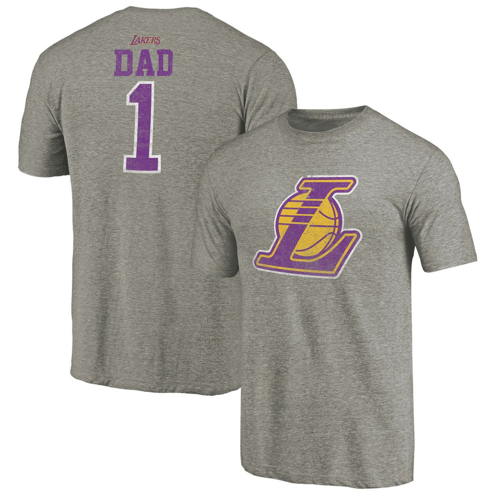 Gray Los Angeles Lakers Greatest Dad Tri-Blend T-Shirt | NBA