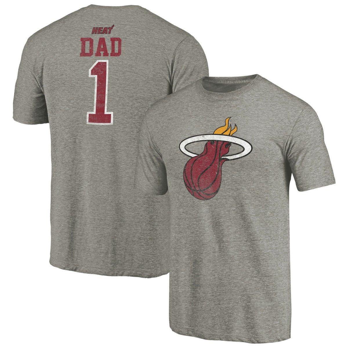 Gray Miami Heat Greatest Dad Tri-Blend T-Shirt | NBA