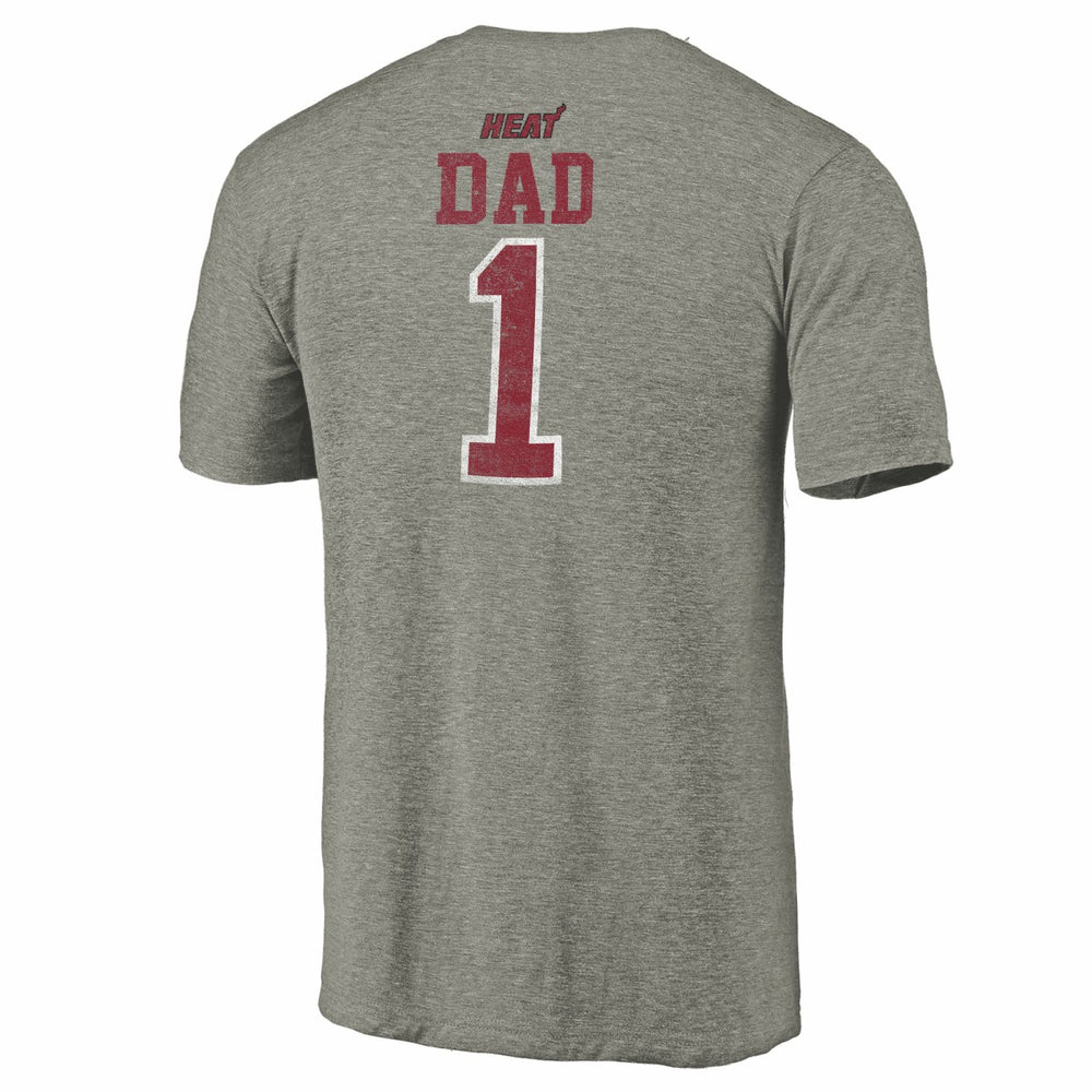 Gray Miami Heat Greatest Dad Tri-Blend T-Shirt | NBA