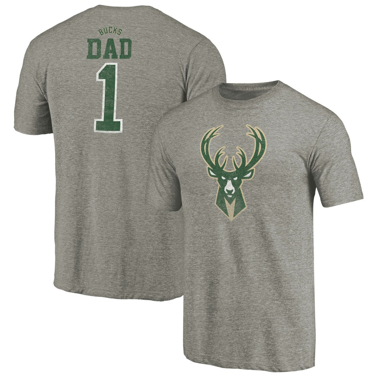 Gray Milwaukee Bucks Greatest Dad Tri-Blend T-Shirt | NBA