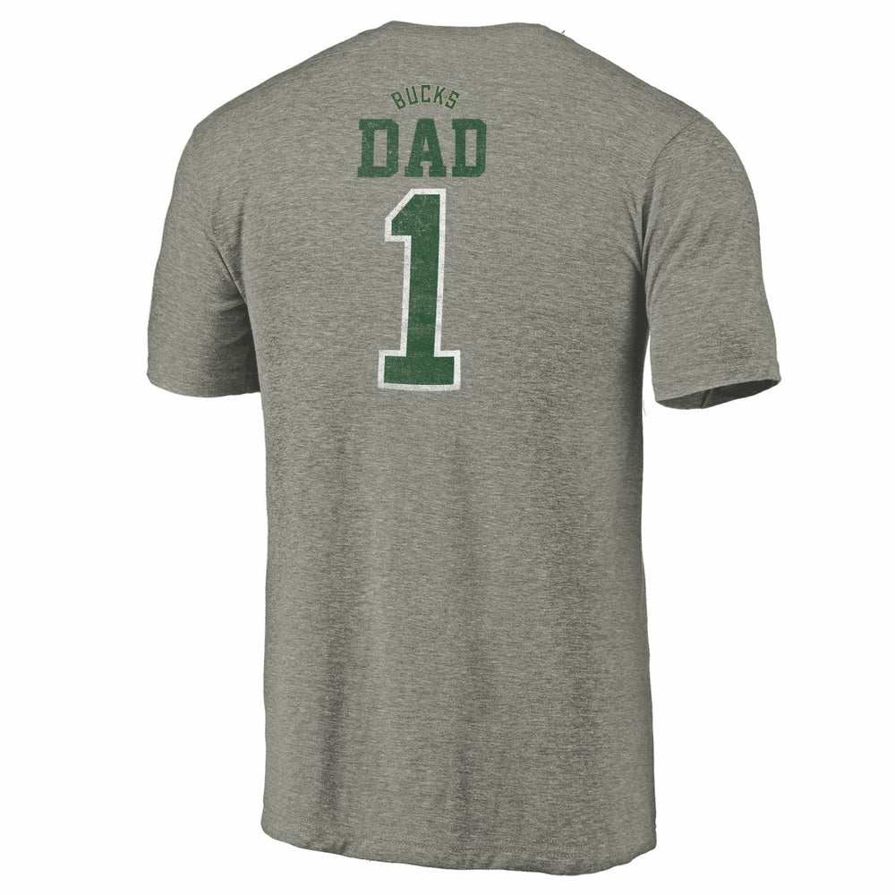 Gray Milwaukee Bucks Greatest Dad Tri-Blend T-Shirt | NBA