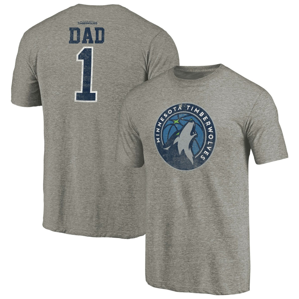 Gray Minnesota Timberwolves Greatest Dad Tri-Blend T-Shirt | NBA