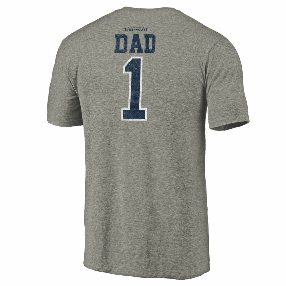 Gray Minnesota Timberwolves Greatest Dad Tri-Blend T-Shirt | NBA