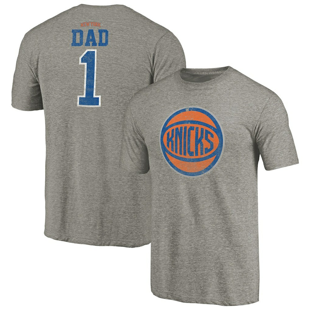 Gray New York Knicks Greatest Dad Tri-Blend T-Shirt | NBA