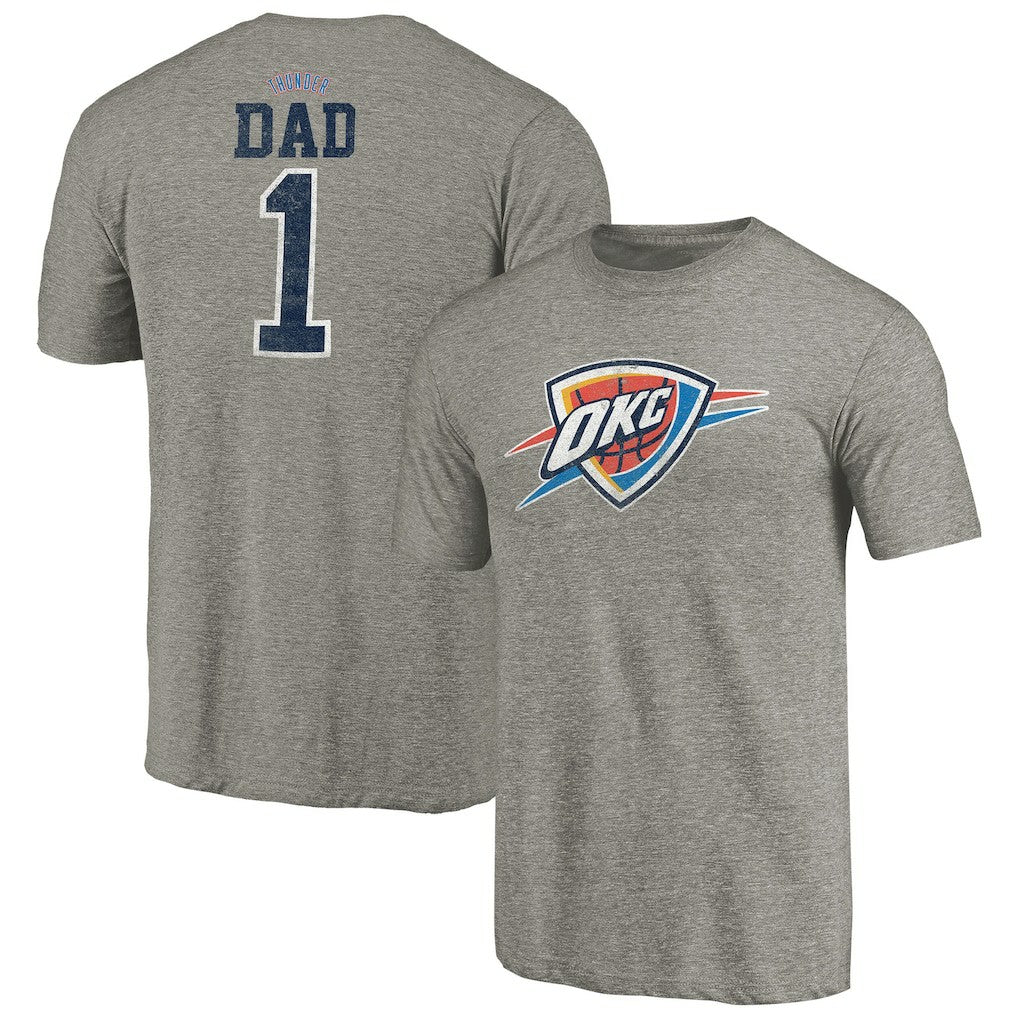 Gray Oklahoma City Thunder Greatest Dad Tri-Blend T-Shirt | NBA