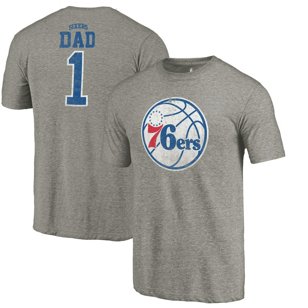 Gray Philadelphia 76ers Greatest Dad Tri-Blend T-Shirt | NBA