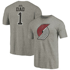 Gray Portland Trail Blazers Greatest Dad Tri-Blend T-Shirt | NBA