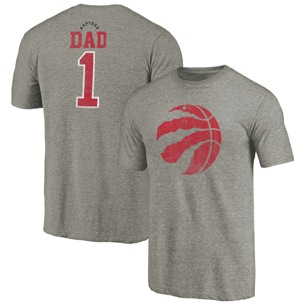 Gray Toronto Raptors Greatest Dad Tri-Blend T-Shirt | NBA