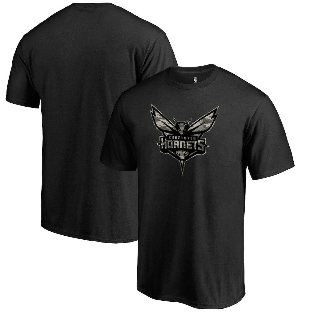 Black Charlotte Hornets Cloak Camo T-Shirt | NBA