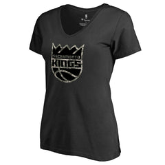 Black Sacramento Kings Women's Cloak Camo V-Neck T-Shirt sale | NBA