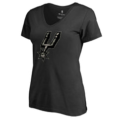 Black San Antonio Spurs Women's Cloak Camo V-Neck T-Shirt | NBA