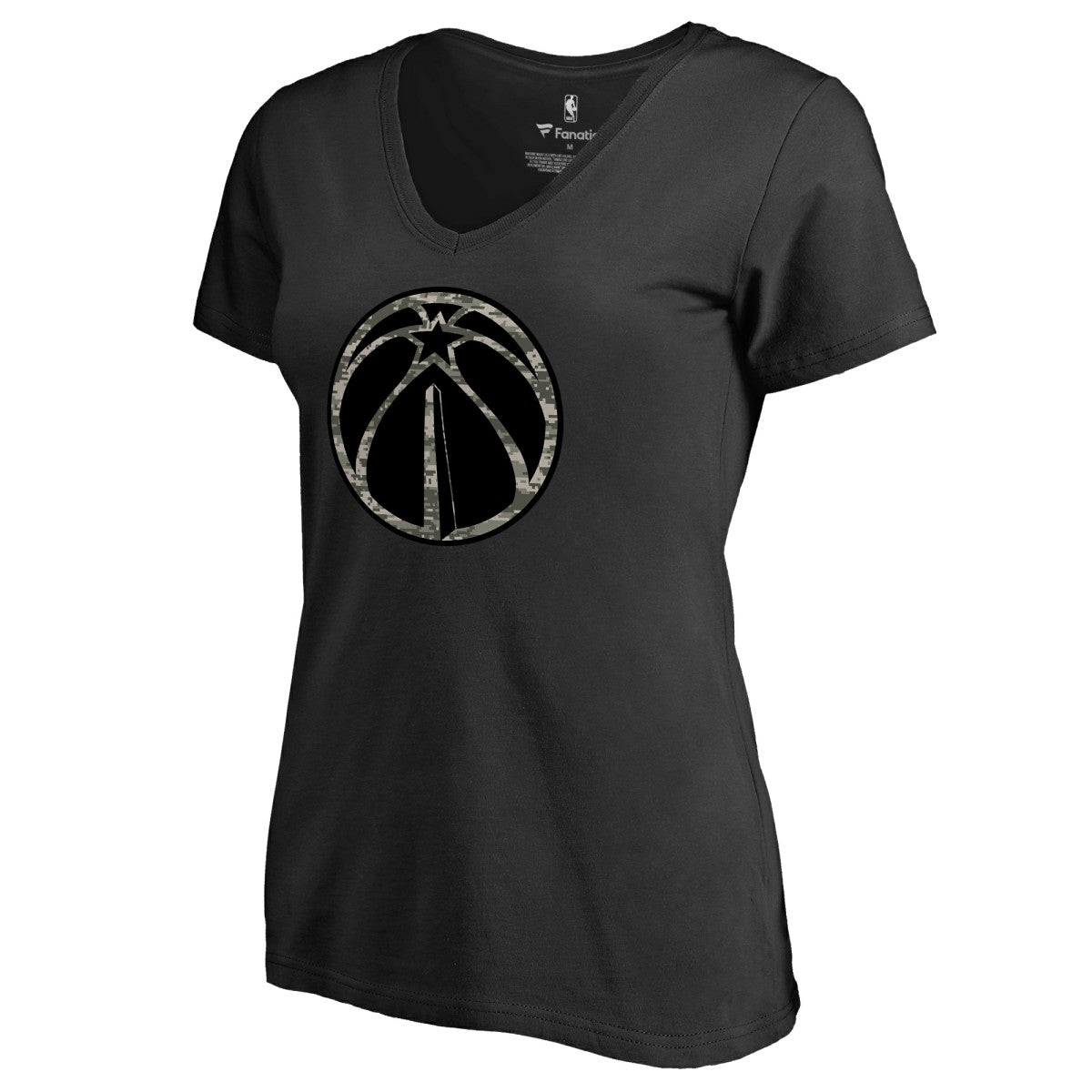 Black Washington Wizards Women's Cloak Camo V-Neck T-Shirt | NBA